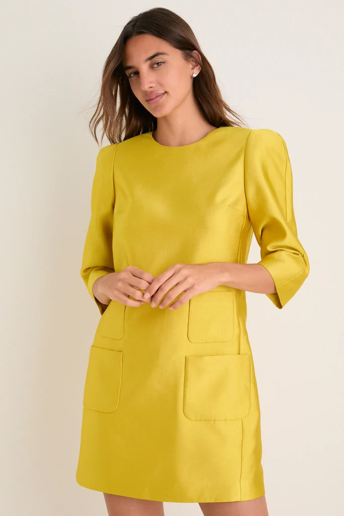 Marigold Dupioni Delphine Mini Dress | Tuckernuck (US)