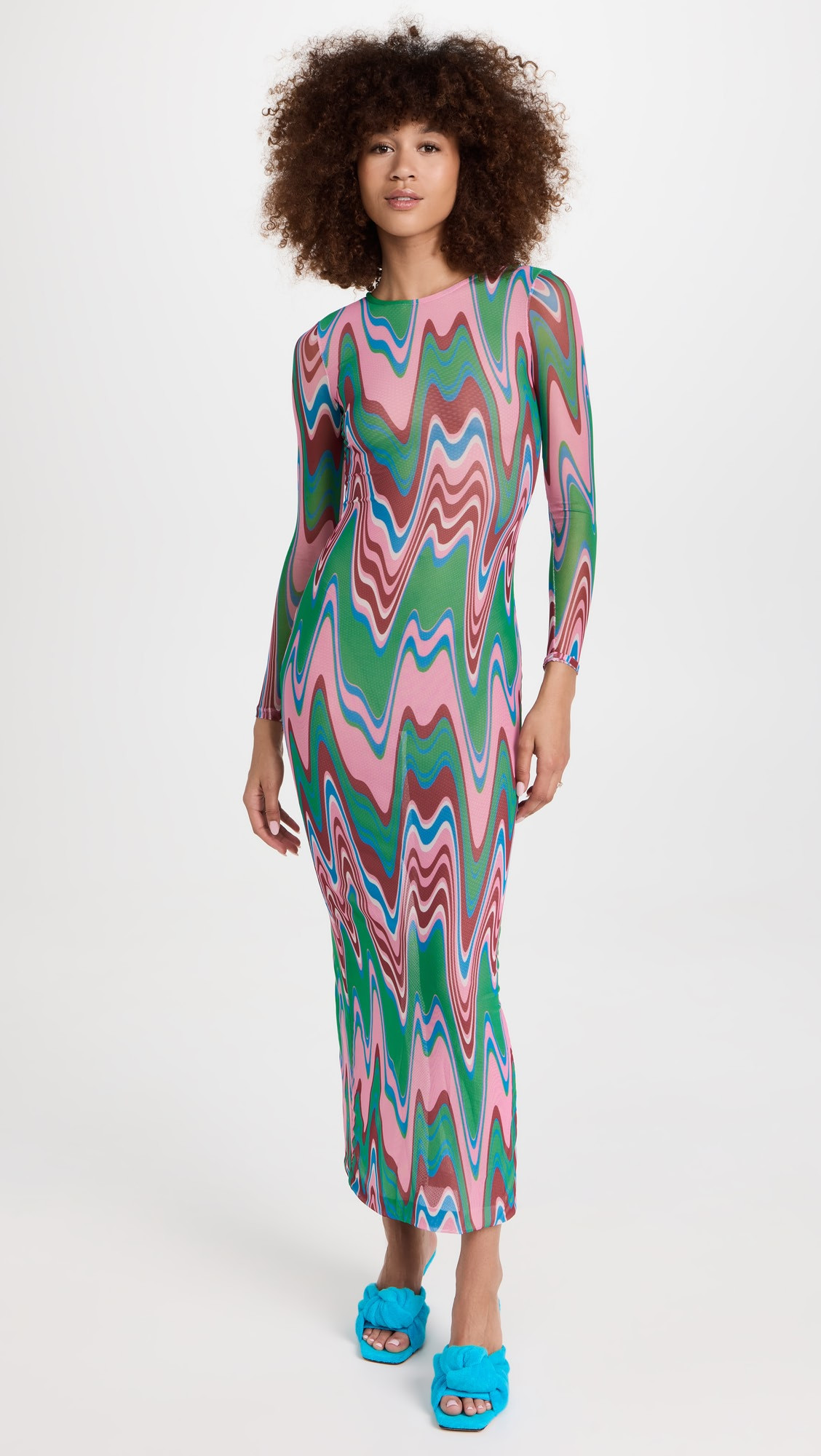 Wave Printed Tulle Maxi Dress | Shopbop