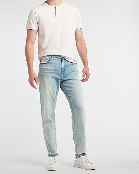 Athletic Tapered Skinny Light Wash Hyper Stretch Jeans | Express
