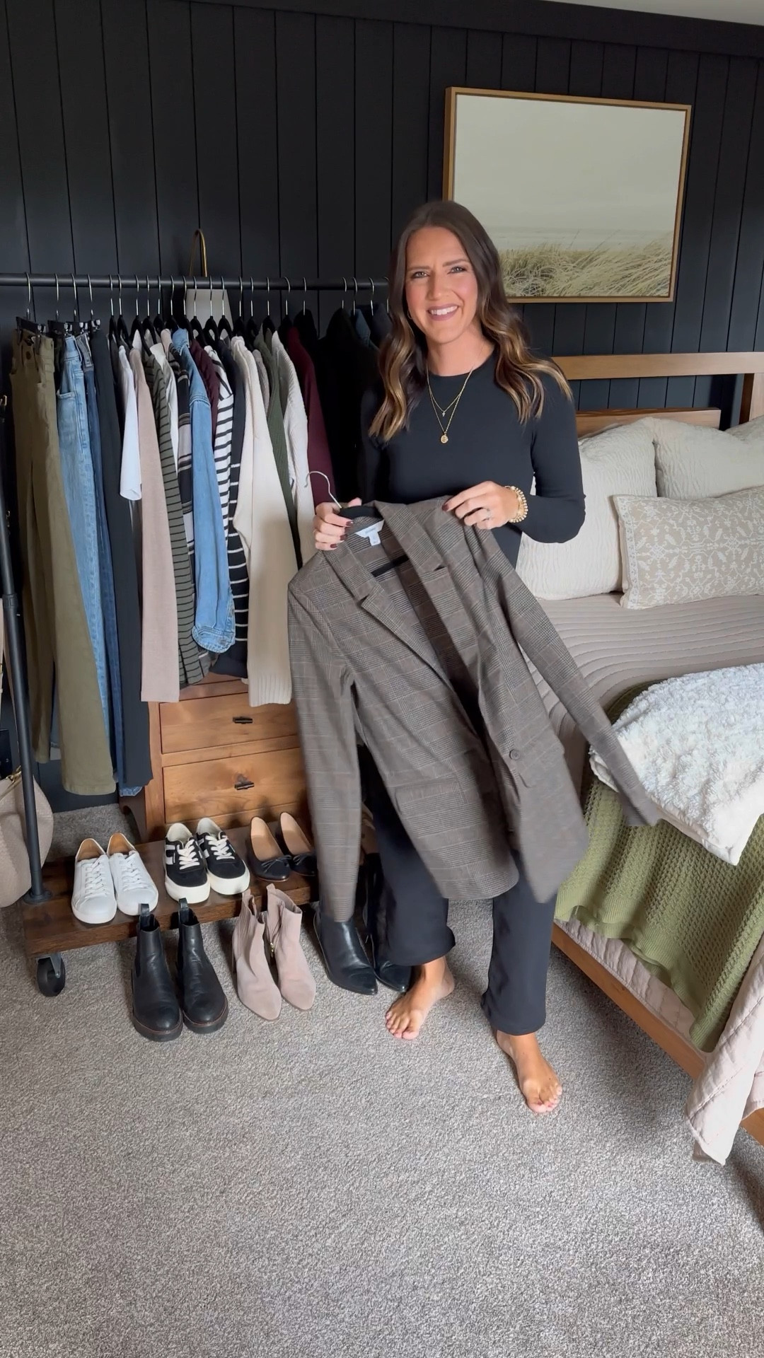 Fall Capsule Wardrobe - Plaid Blazer Five Ways 

Blazer - small tall 
Black long sleeve - small
Black jeans - size 26 
Light wash jeans - size down, I’m in a 25
Taupe long sleeve - small tall
Dark wash jeans - size 26 
White tee - small
Ivory blouse - small
Black dress pants - size 2 regular 


#LTKFindsUnder50 #LTKStyleTip #LTKFindsUnder100