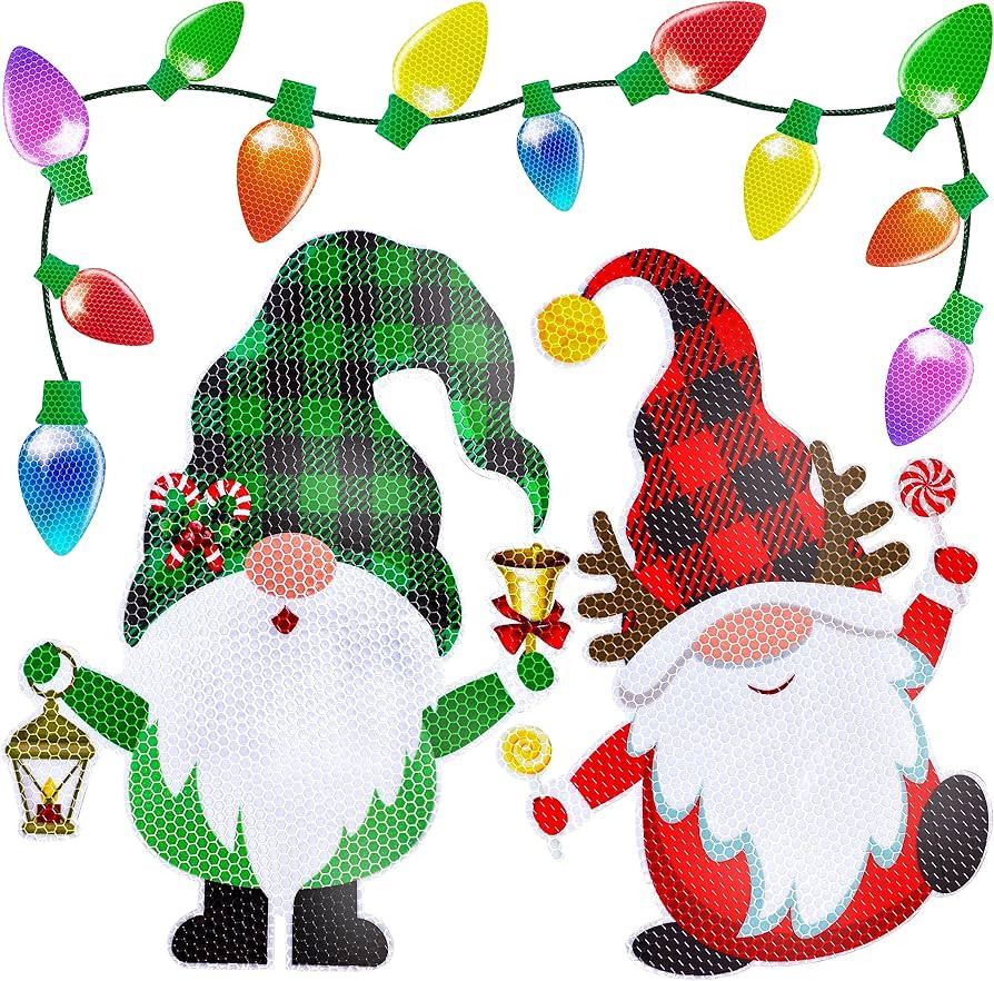 43 Pieces Christmas Car Refrigerator Decorations Reflective Bulb Light Gnome Magnet Accessories S... | Amazon (US)