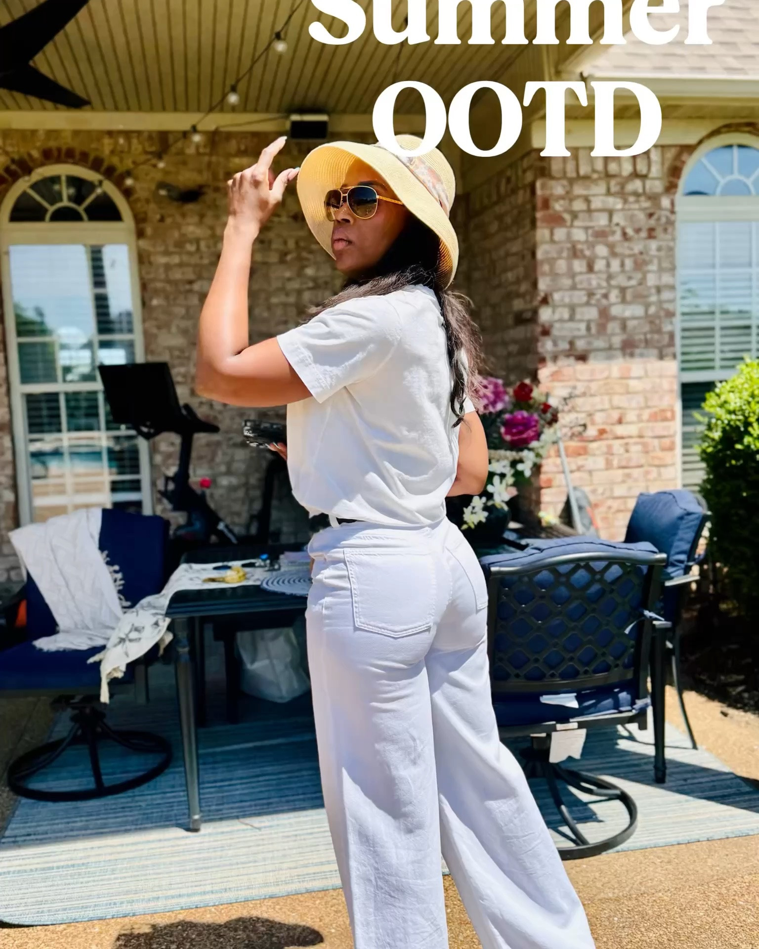 A white-on-white look will forever be that girl 🤍✨  
There’s just something about monochromatic outfits that instantly make you look elevated, polished, and effortlessly put together… even when it’s simply jeans and a tee.

These super wide-leg white jeans from Madewell understood the assignment 👏🏽  
Curvy girl friendly, flattering, and SO comfortable. I’m wearing a size 27 Tall for reference. I paired them with a simple white tee from H&M and let the accessories do the storytelling.

Today’s details:
🤍 White wide-leg denim  
🤍 Classic white tee  
🤍 Damier Ebene Speedy Bandoulière  
🤍 Louis Vuitton Twilly wrapped around my staple hat for a little pop of color  
🤍 Braided Madewell belt  
🤍 Jimmy Choo heels  
🤍 Dioriviera fragrance floating through the air like spring itself 🌿

And if you’ve been eyeing pieces from @Madewell … this is your sign 🛍️  
Their 20% OFF sale goes live tomorrow, so definitely go ahead and add your favorites to cart now before sizes start disappearing like warm sourdough at brunch 😂✨

This entire look feels like brunch after church… garden parties… fresh flowers on the table… and somebody asking, “Where did you get your outfit?” 🤍

Now the only question left is… where is the garden party at? 🌷☀️

#LTKStyle #LTKFashion #MadewellSale #MadewellStyle #SpringStyle #WideLegJeans #CurvyStyle #MonochromaticStyle #NeutralStyle #EffortlessStyle #SpringFashion #FashionOver40 #ClassicStyle #ElevatedBasics #MomStyle #WhiteOutfit #GardenPartyStyle #CapsuleWardrobe #OOTD #LTKSaleAle

#LTKxMadewell #LTKgrwm #LTKSaleAlert
