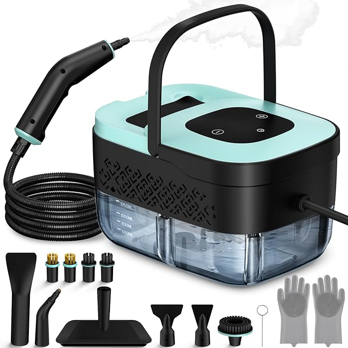 Steam Cleaner, Portable Steamer for Cleaning with 15pcs Accessories, 6-Level Adjustable, 15s Heat... | Amazon (US)