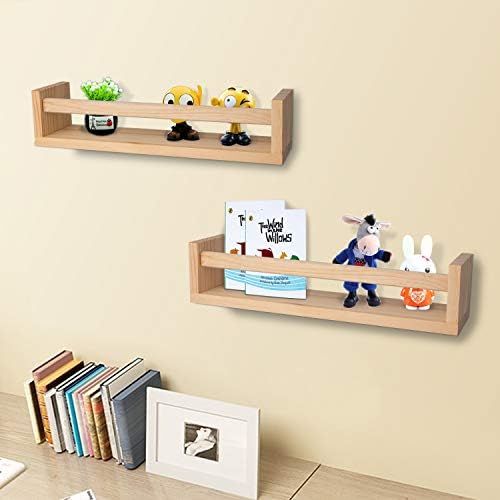 BOMID Nursery Shelves Set of 2 ,Natural Wood Wall Bookshelves for Kids,Floating Bookshelves for W... | Amazon (US)