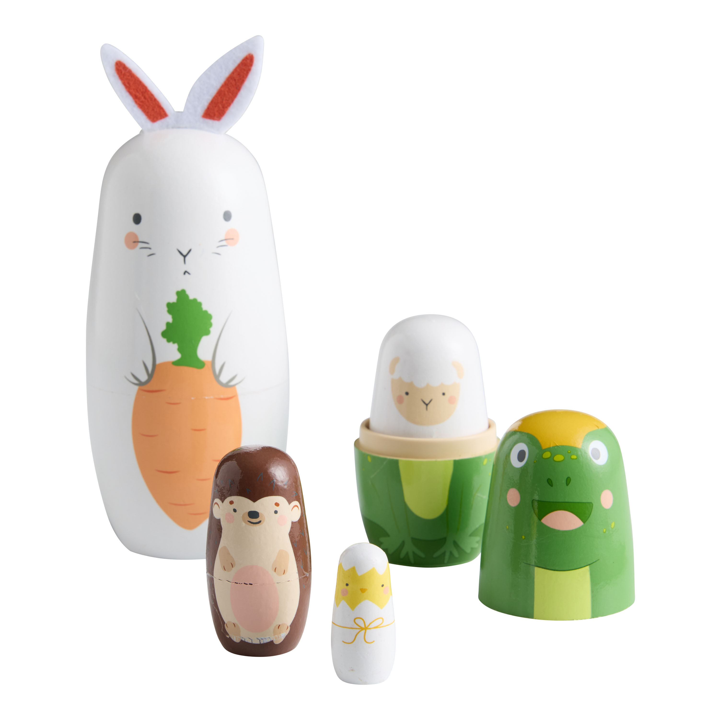 Wood Easter Critters Nesting Dolls 5 Piece | World Market