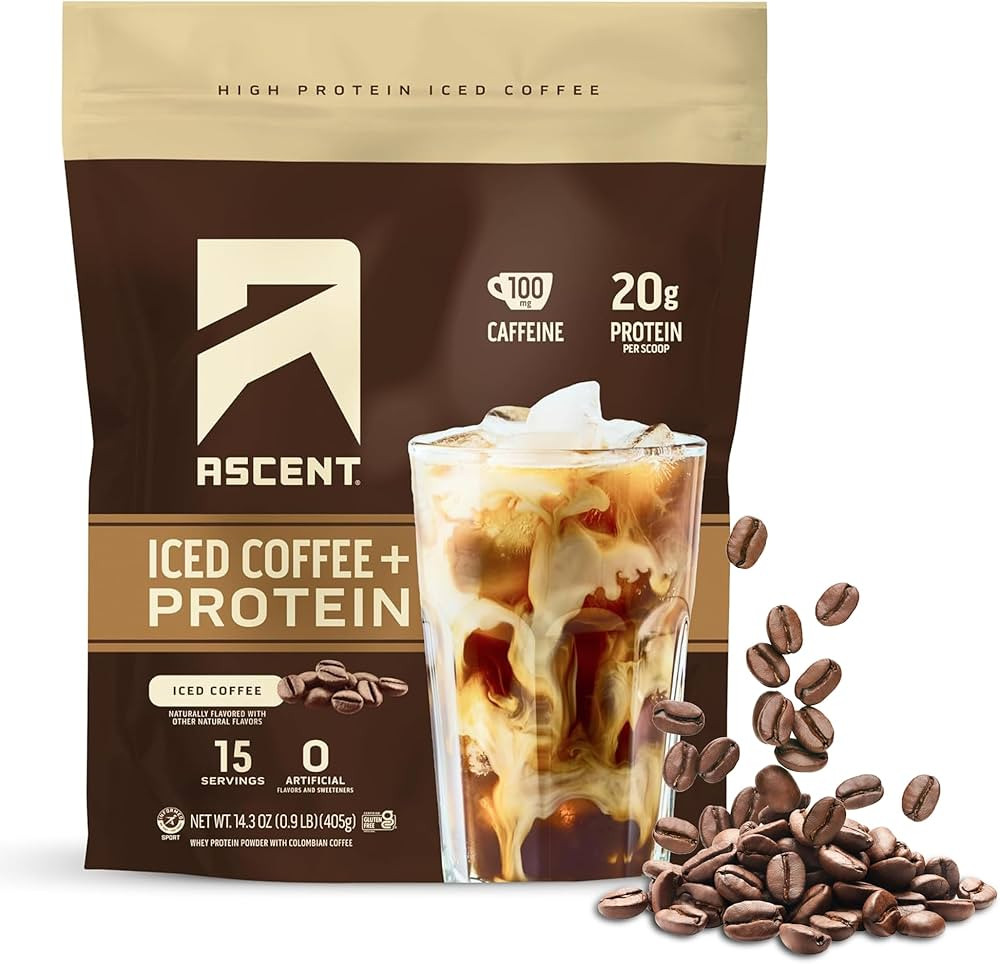 Ascent Iced Coffee Protein Powder - High Protein Coffee Powder, 20 g Protein & 100 mg Caffeine fr... | Amazon (US)
