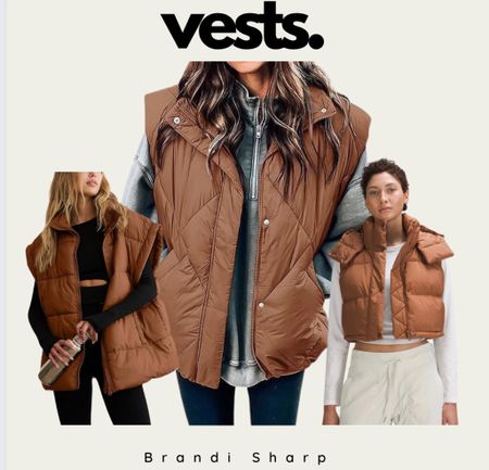 Camel vests
Zip up vests
LuluLemon vests
Free people vests 
Amazon dupes with Brandi Sharp

#LTKSeasonal #LTKfindsunder50 #LTKfindsunder100