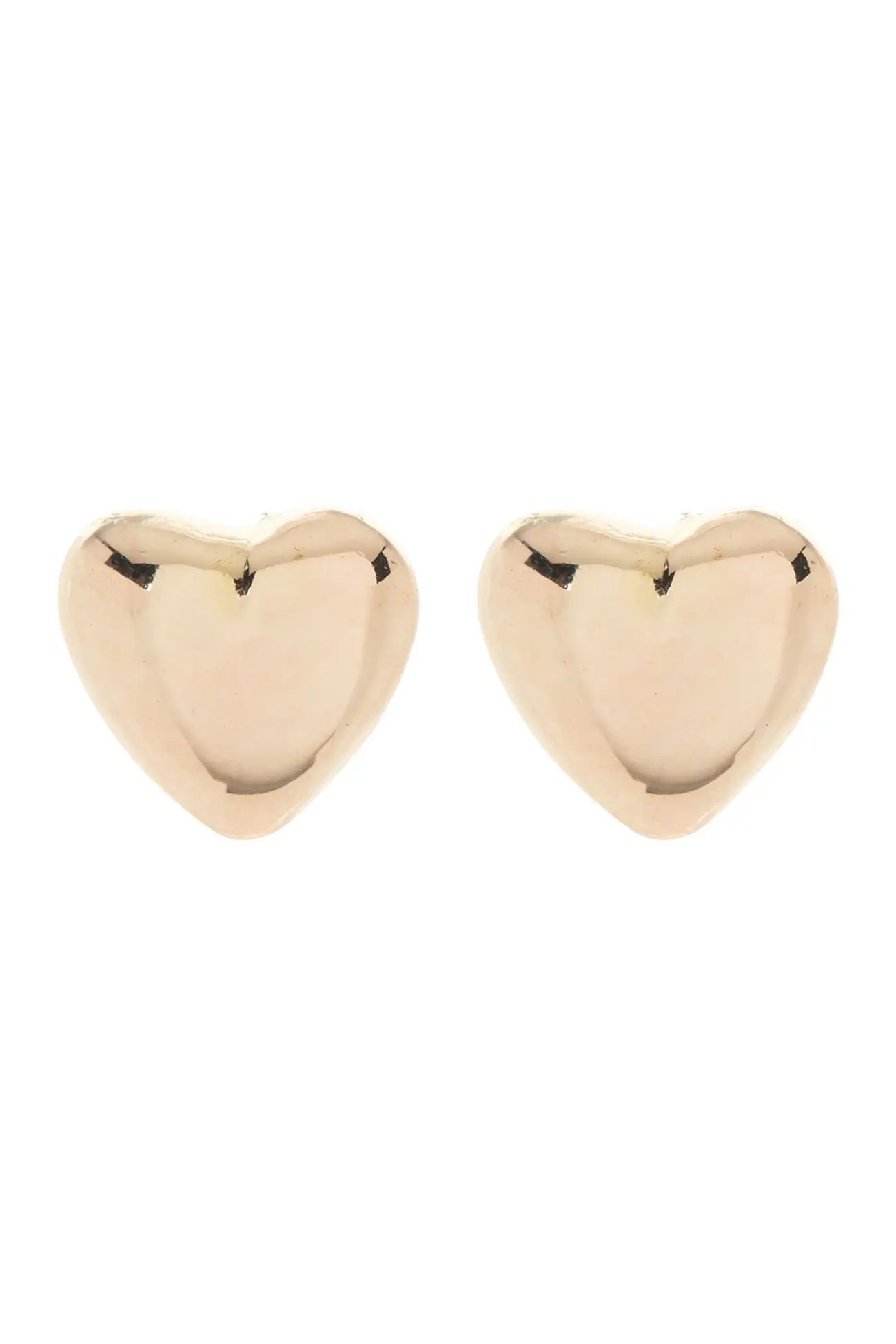 14K Gold Petite Heart Stud Earrings | Nordstrom Rack