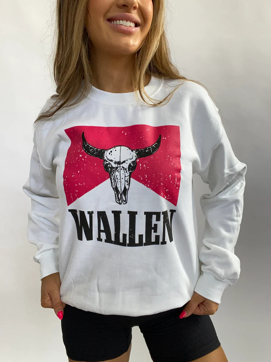 Wallen Bull Skull Crewneck | Willow Boutique