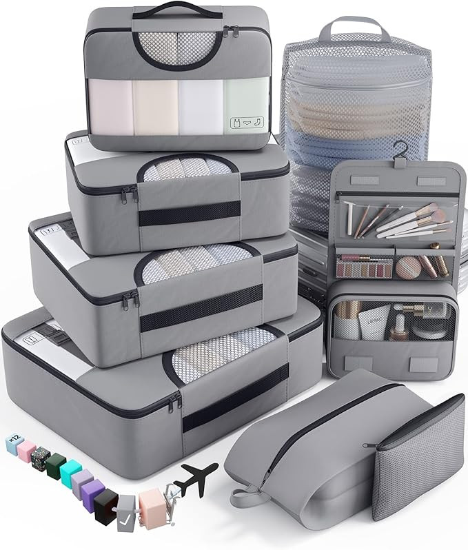 Veken 8 Set Packing Cubes for Travel Essentials, Suitcase Organizer Bags in 4 Sizes, Carry-On Lug... | Amazon (US)