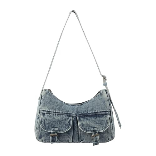 Denim Crossbody Bag for Women Boho Jean Shoulder Bag Vintage Jean Purse with Adjustable Strap | Amazon (US)
