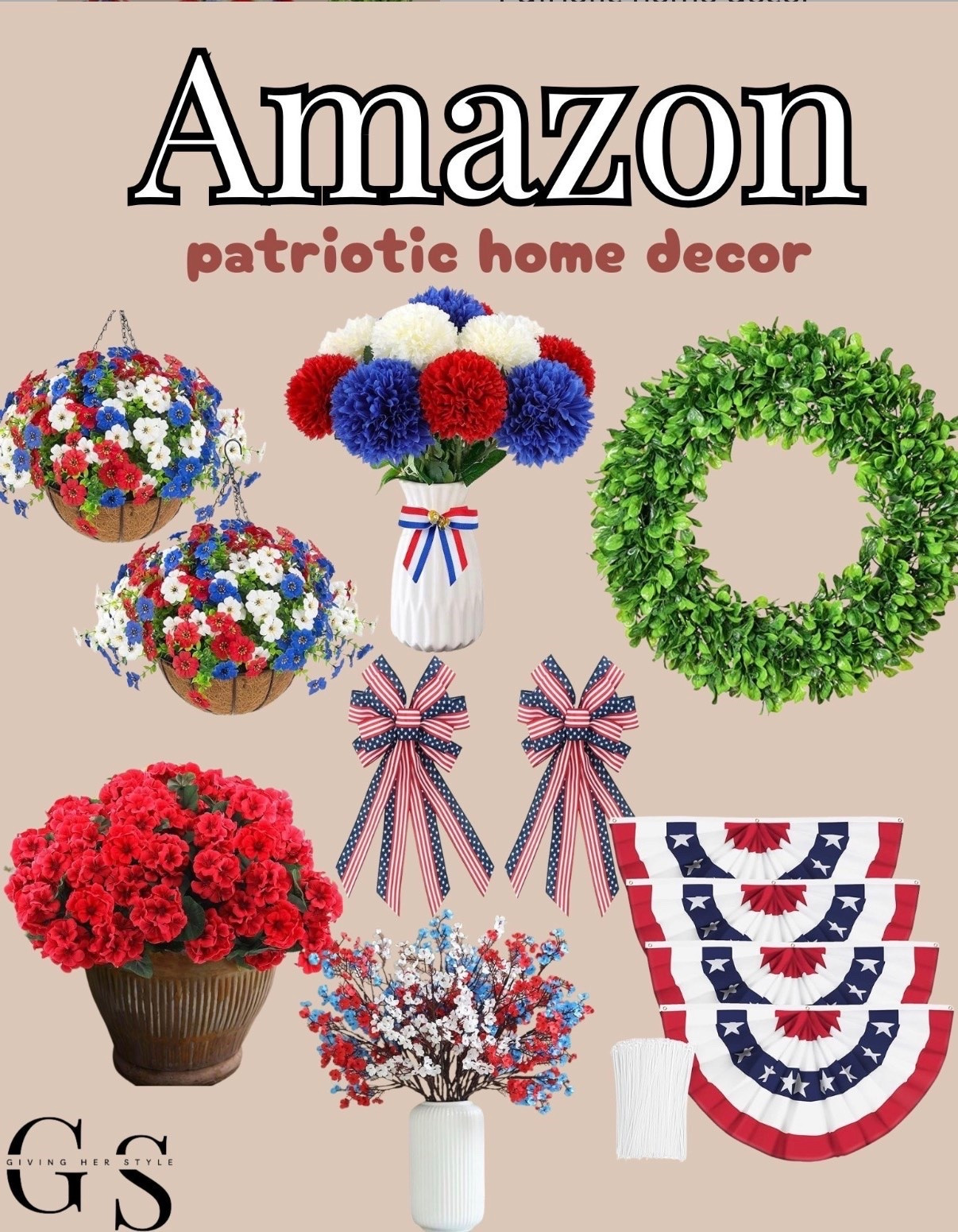 Patriotic home decor from Amazon! 
Memorial Day decor, 4th of July home decor, Memorial Day kitchen decor, porch decor, patio decor, red white and blue, wreath

#LTKSeasonal #LTKHome