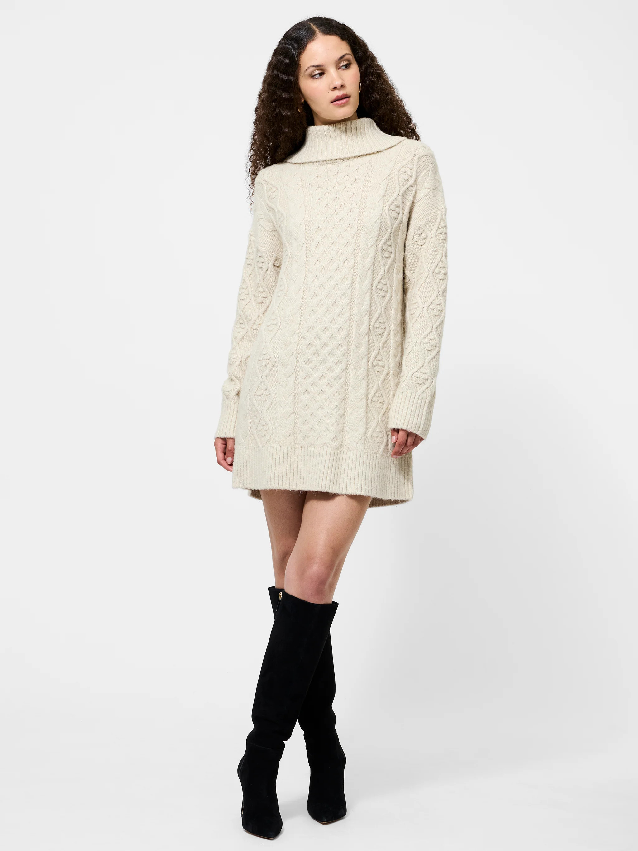 Makira Knit Turtleneck Mini Dress | French Connection (US)