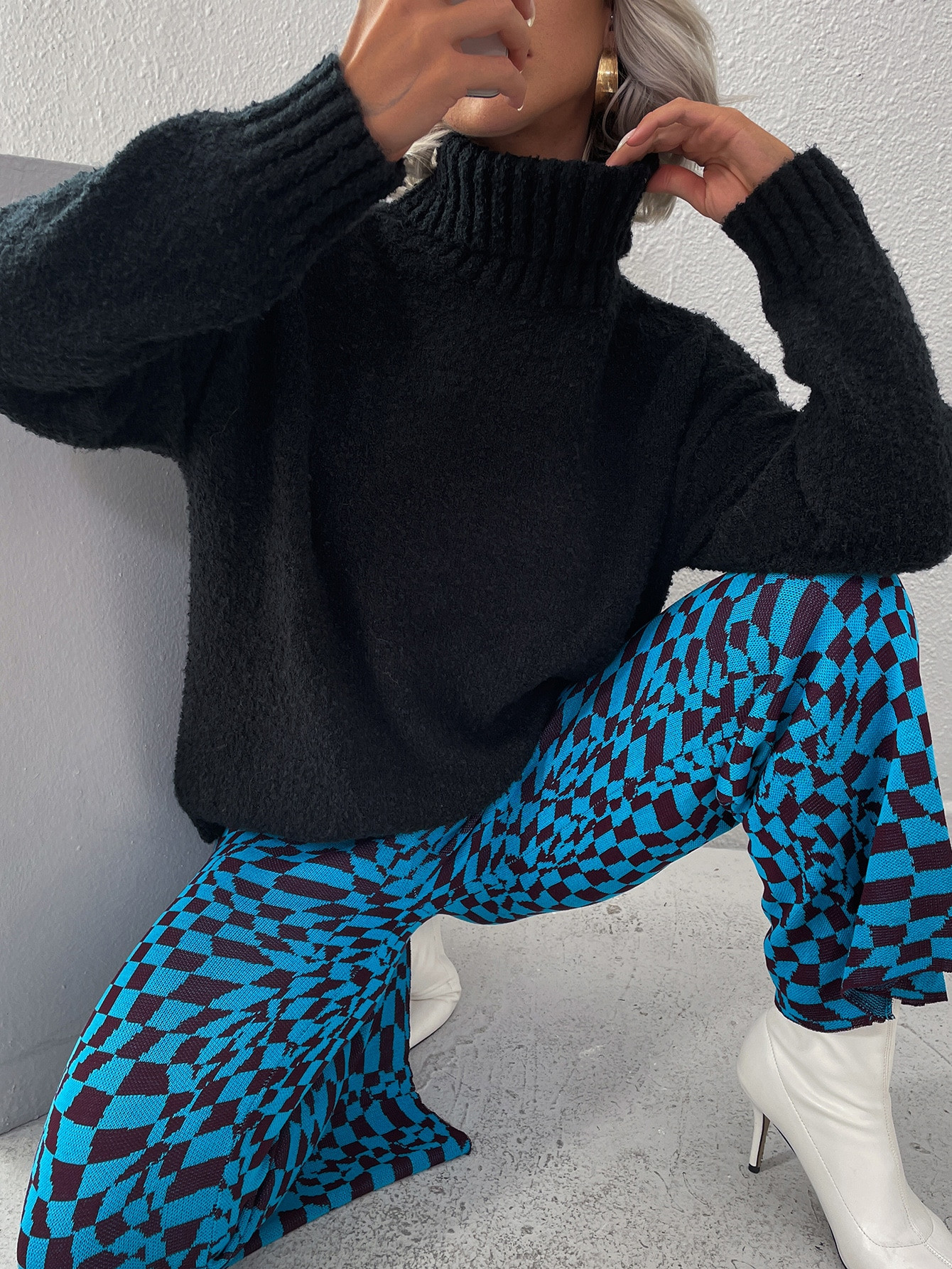 Turtleneck Drop Shoulder Sweater | SHEIN