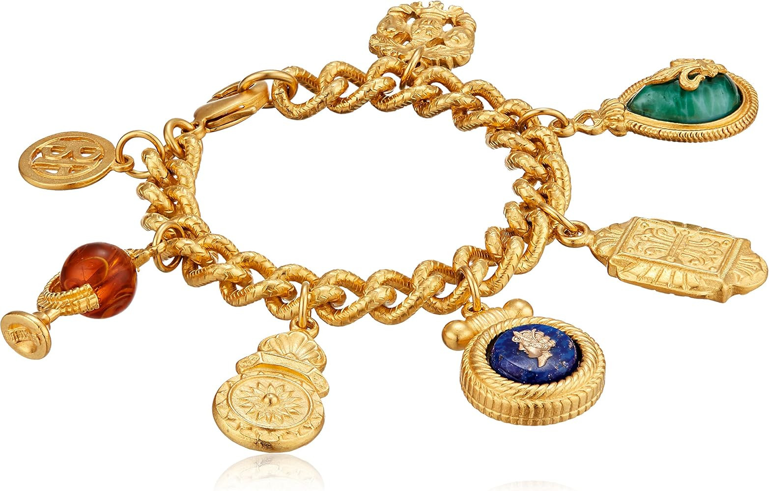 Ben-Amun Jewelry Royal Charm Vintage-Inspired Gold Multi Charm Bracelet | Amazon (US)