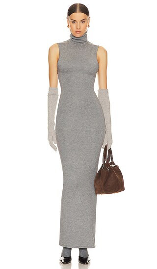 Aadi Knit Dress in Heather Grey | Revolve Clothing (Global)