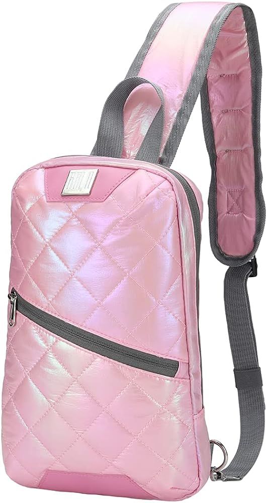 GBLQ PLUS Iridescent Crossbody Shoulder Puffer Backpack for Women Men, Travel Hiking Small Chest ... | Amazon (US)