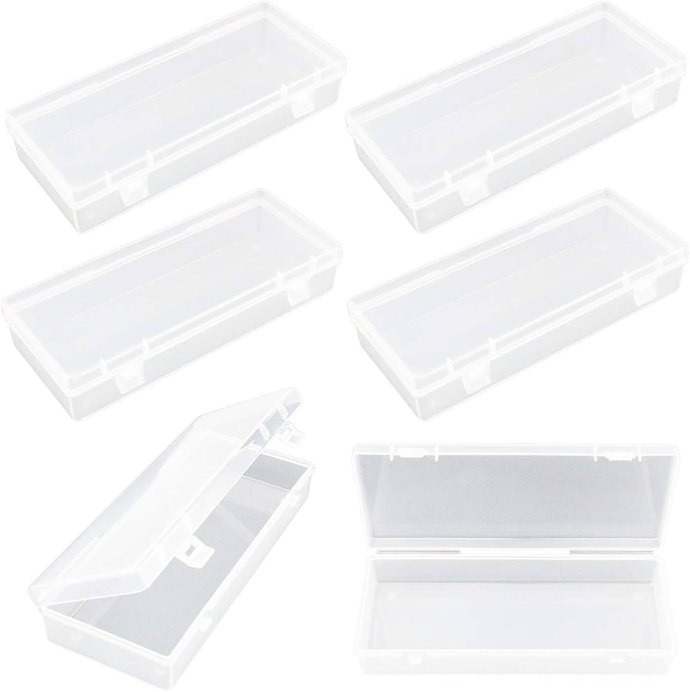Thintinick 6 Pack Rectangular Clear Plastic Storage Containers Box with Hinged Lid for Beads and ... | Amazon (US)