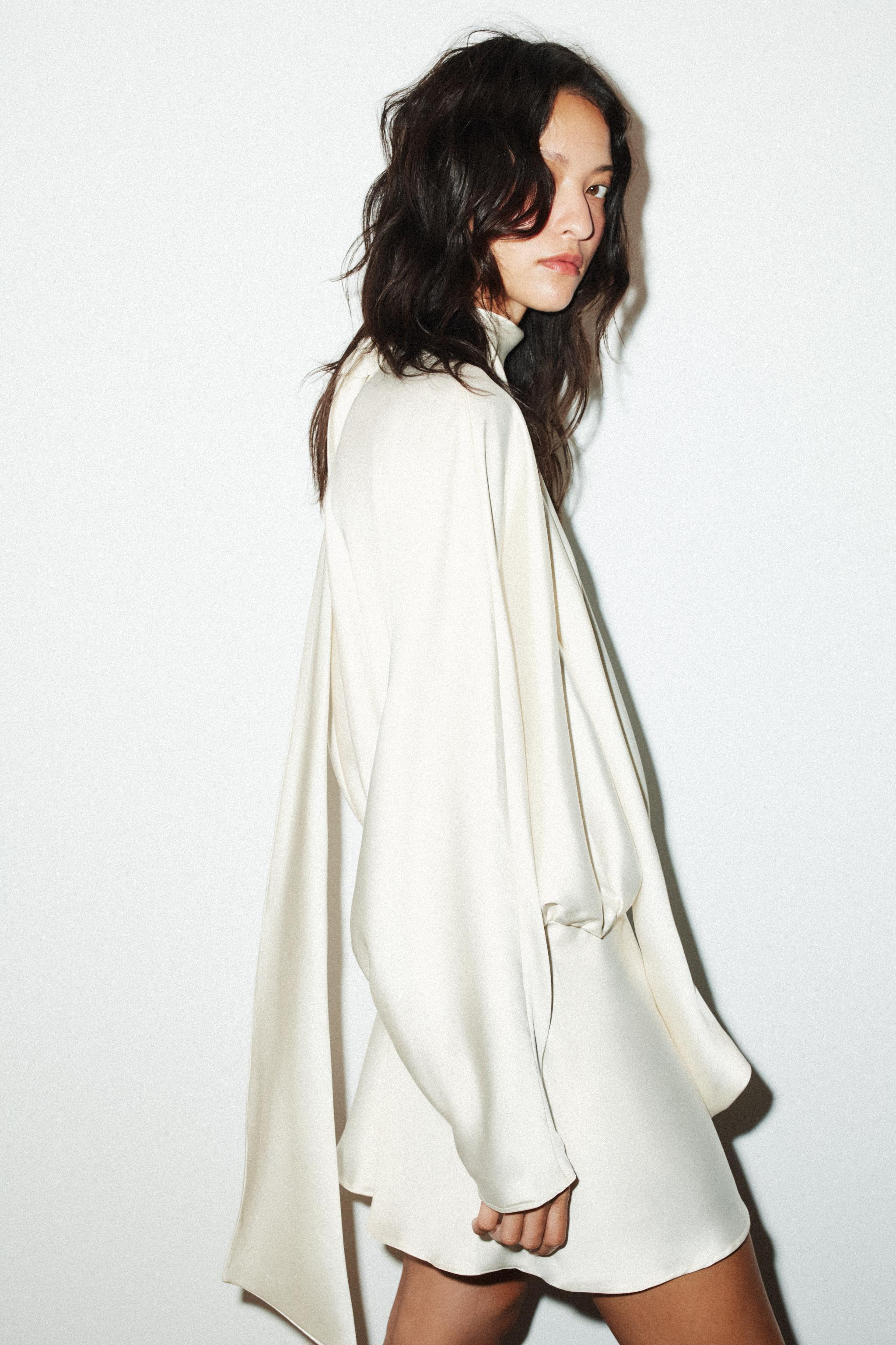 SATIN FOULARD SHORT DRESS | Zara UK