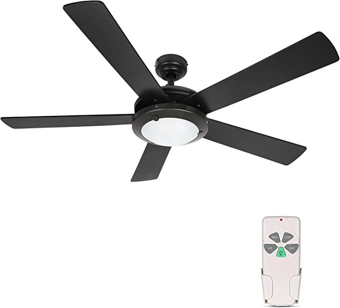 hykolity 52 Inch Modern Style Indoor Ceiling Fan with Dimmable Light Kit and Remote Control, Reve... | Amazon (US)