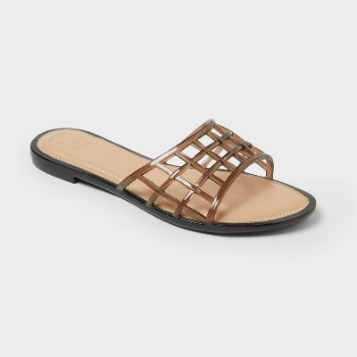 Women's Harbor Jelly Slide Sandals - A New Day™ Brown 10 | Target