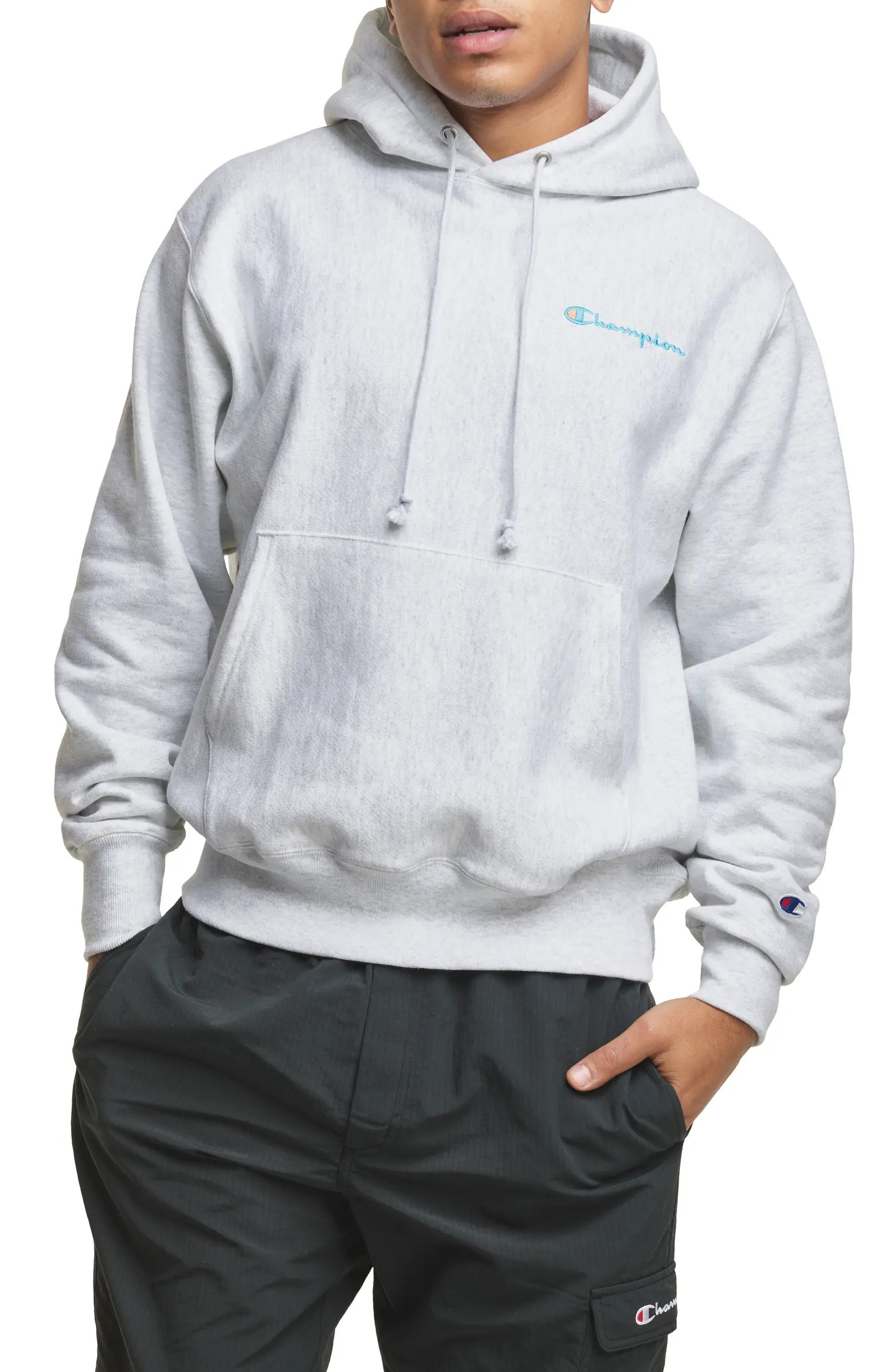 Reverse Weave® Script Chest Logo Hoodie | Nordstrom