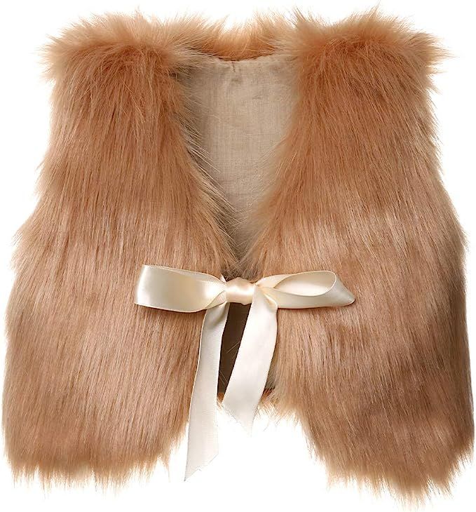 BAOSHI1 Kids Faux Fur Vest for Toddler Girl, Infant Baby Jacket Fall Winter Spring Warm Waistcoat... | Amazon (US)