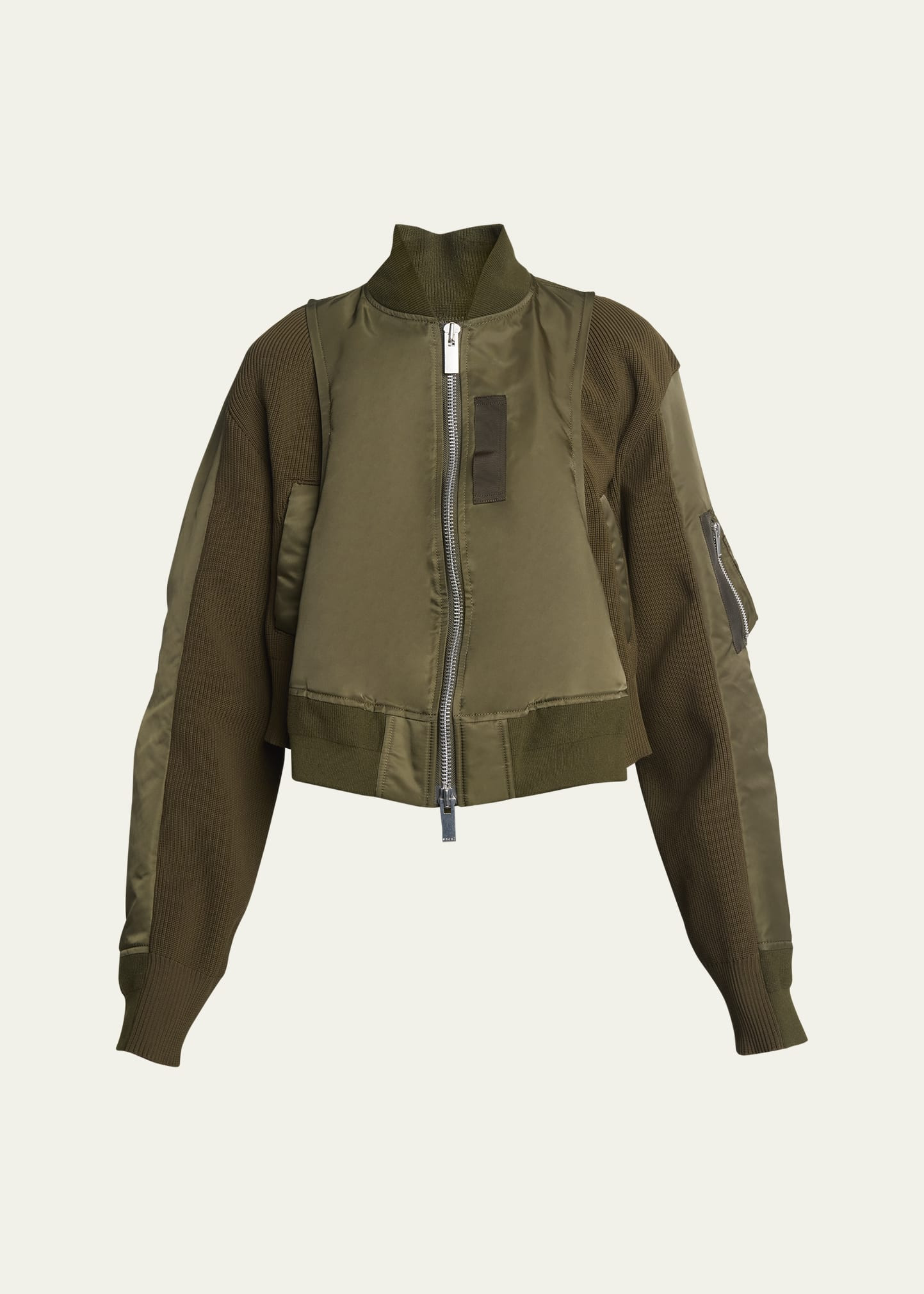 SACAI Zip-Up Layered Bomber Jacket | Bergdorf Goodman
