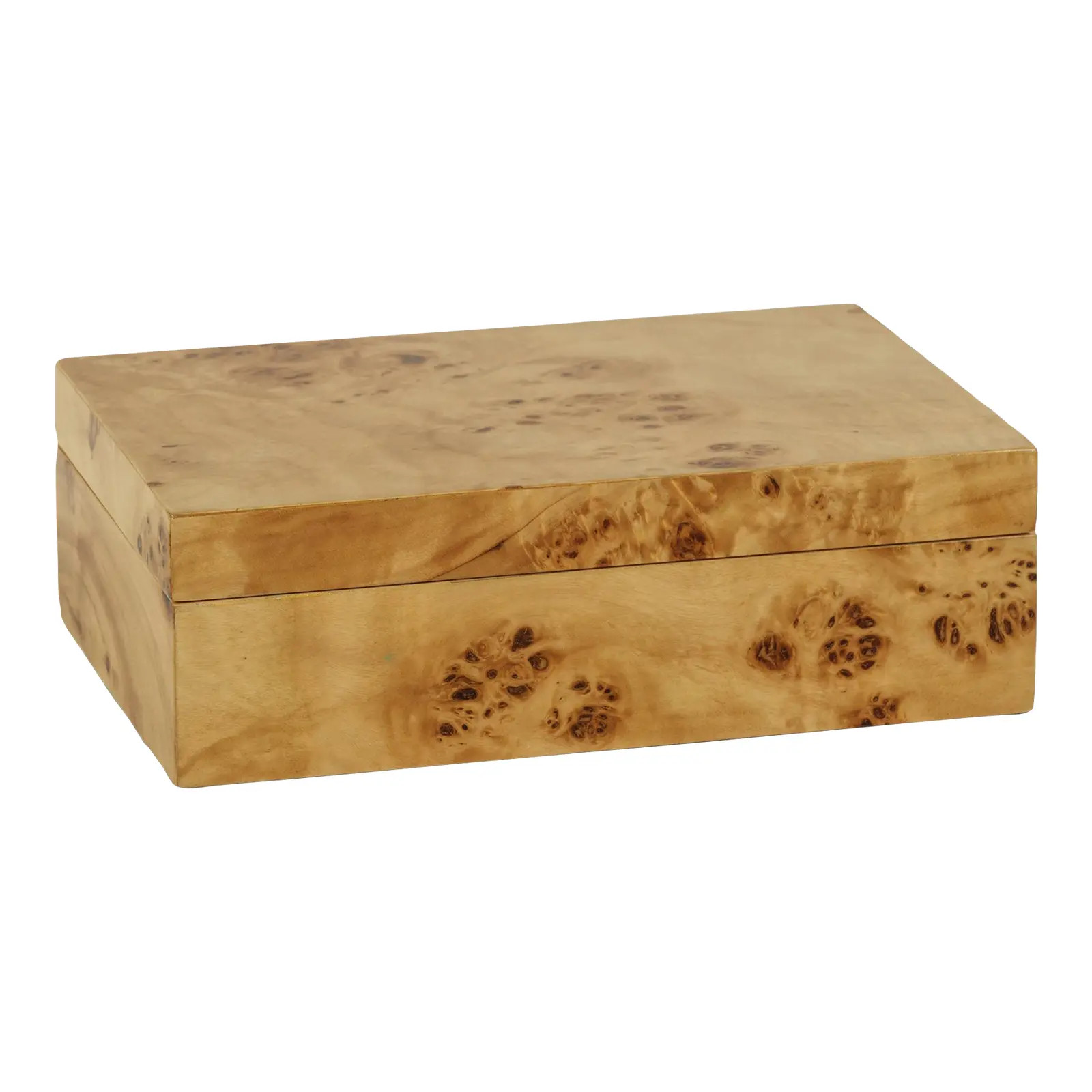 Dubbo Burl Wood Design Decorative Box, 7.75" x 5.5" x 2.5" | Chairish