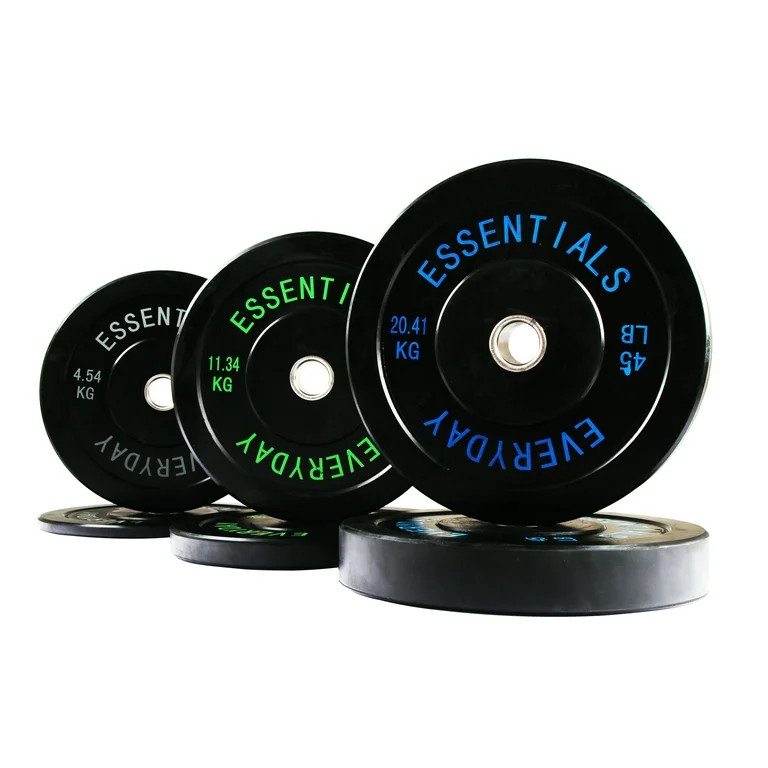 BalanceFrom Olympic Bumper Plate Weight Plate with Steel Hub, Black, 160 lbs Set | Walmart (US)