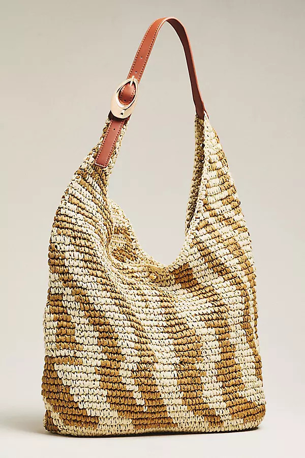 Love Knot Raffia Buckle Slouchy Bag | Anthropologie (US)