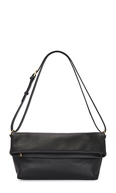 SIMKHAI Phoenix Leather Fold Over Tote in Black from Revolve.com | Revolve Clothing (Global)