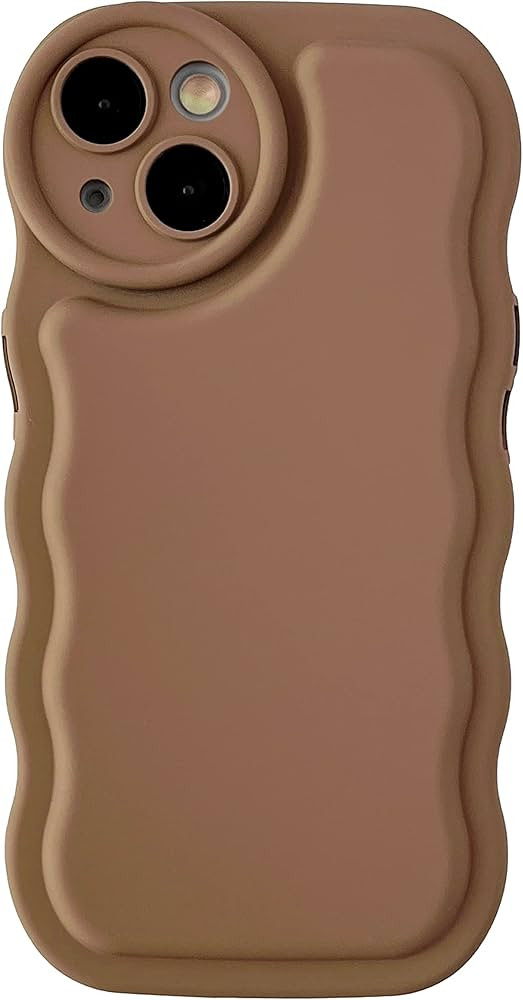 Caseative Solid Color Curly Wave Frame Soft Compatible with iPhone Case (Khaki,iPhone X/Xs) | Amazon (US)