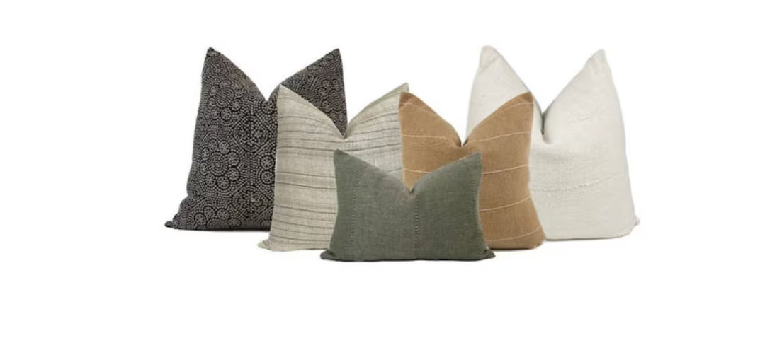 Neutral Sofa Pillow Combo #2 -5 Pillow Covers Throw Pillows Pillow Covers Decorative Pillow Neutr... | Etsy (US)
