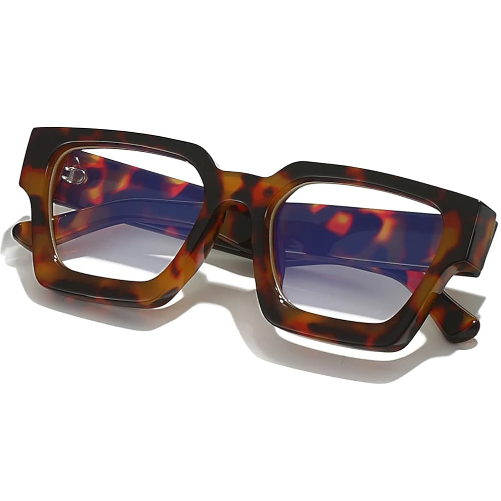 AIEYEZO Square Thick Frame Glasses for Women Men Fashion Blue Light Glasses Trendy Chic Computer ... | Amazon (US)