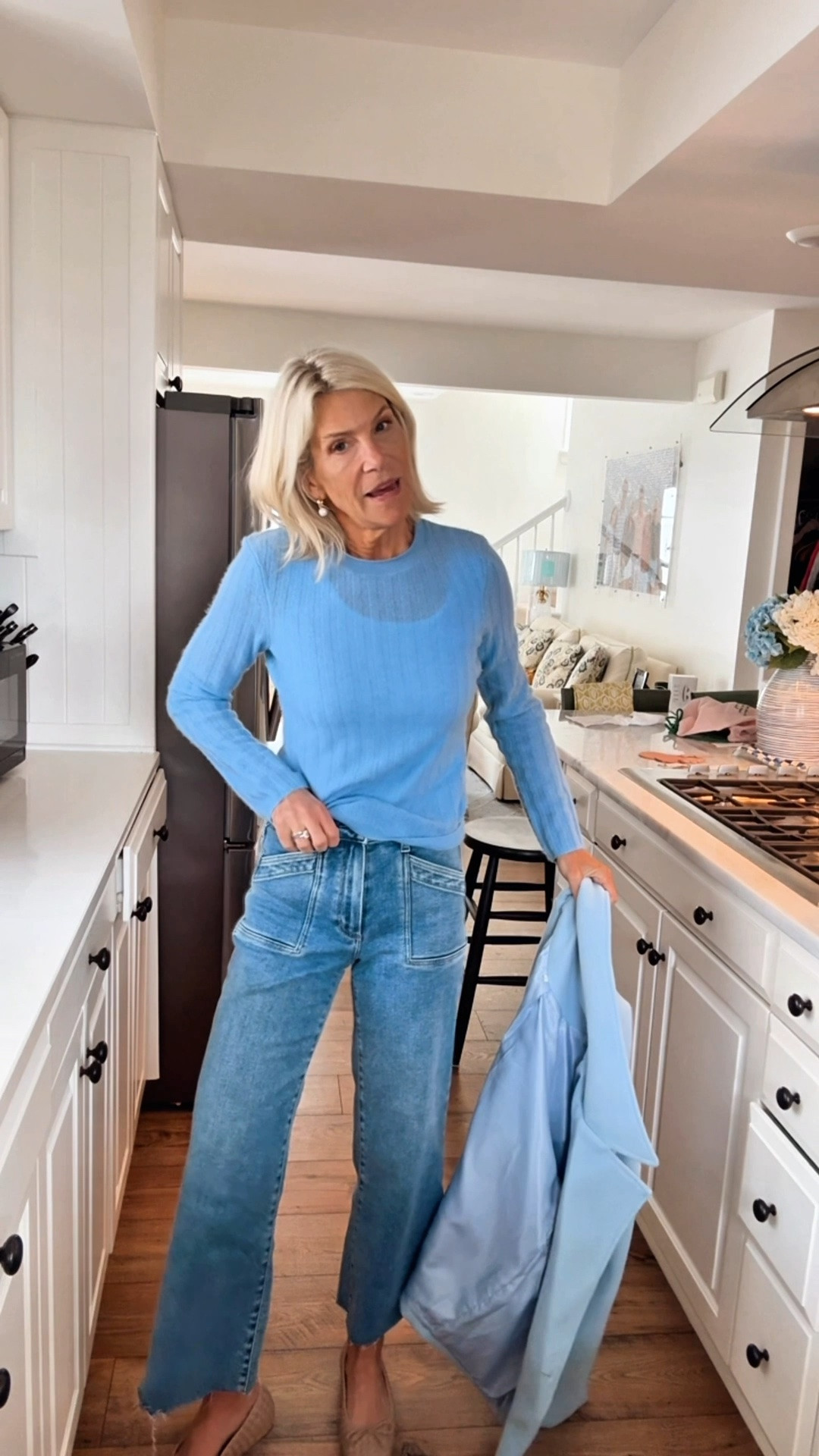 All light blue on a chilly day.   The jeans are 30% off with code. ANGELA20 yahoooo

#LTKootd #LTKOver40 #LTKSaleAlert