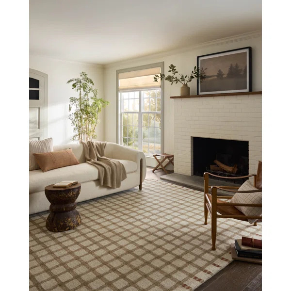 Magnolia Home by Joanna Gaines x Loloi Waylon Natural / Rust Area Rug | Wayfair North America