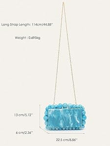 Women Acrylic Evening Clutch Box Purse Marble Handbag for Wedding Cocktail Party Banquet | Amazon (US)
