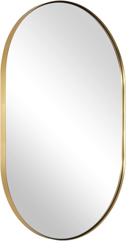 ANDY STAR Oval Bathroom Mirror, 20x33’’Oval Gold Mirror Stainless Steel Metal Frame Mirror fo... | Amazon (US)