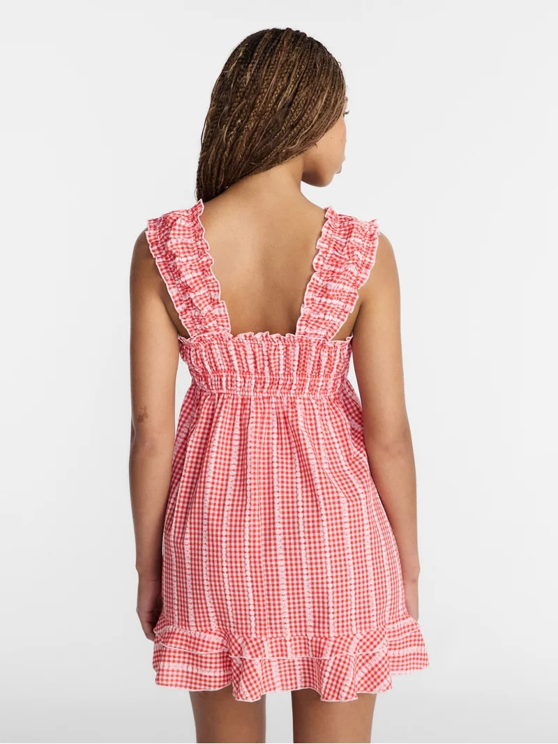 No Boundaries Empire Waist Dress with Cap Sleeves, Women's XXS-XXL | Walmart (US)