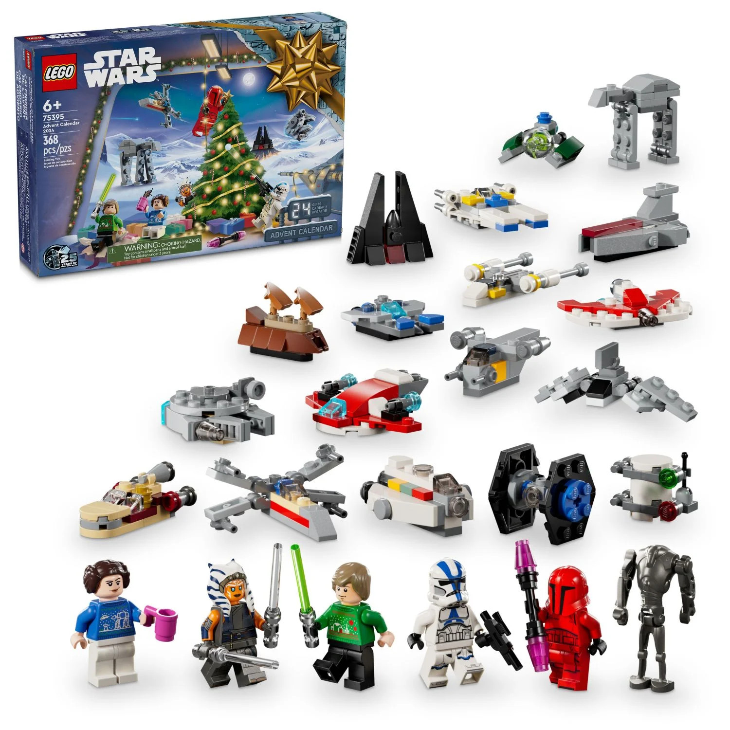 LEGO Star Wars 2024 Advent Calendar for Kids, Building Set with 6 Star Wars Figures and 18 Mini T... | Walmart (US)