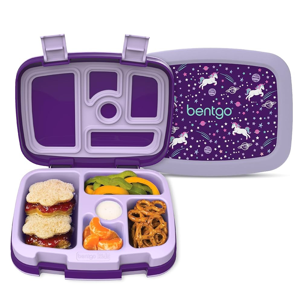 Bentgo Kids Prints Leak-Proof, 5-Compartment Bento-Style Kids Lunch Box - Ideal Portion Sizes for... | Amazon (US)