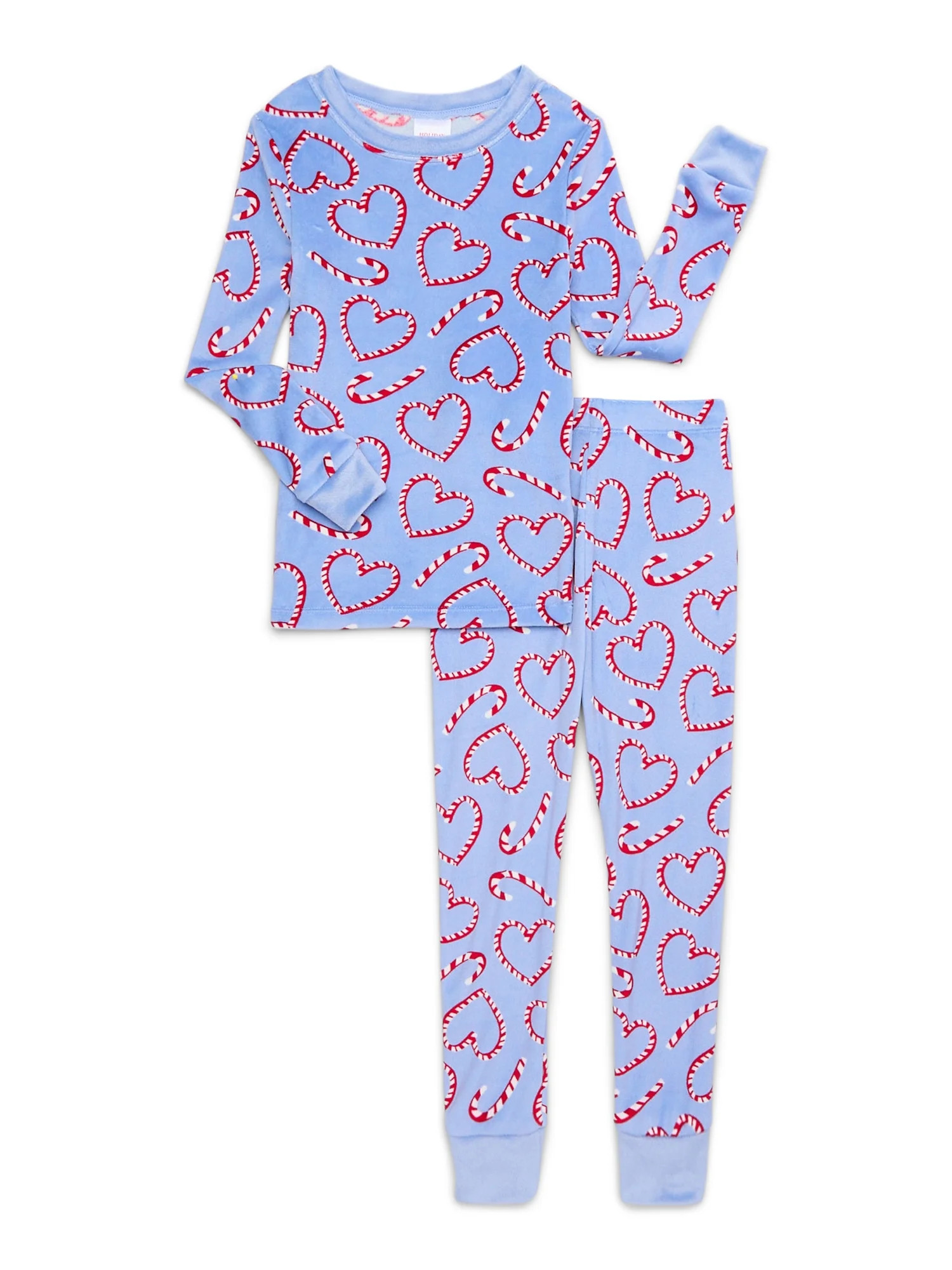 Holiday Time Girls Tight Fit Christmas Pajamas Set, 2-Piece, Sizes 4-10 | Walmart (US)