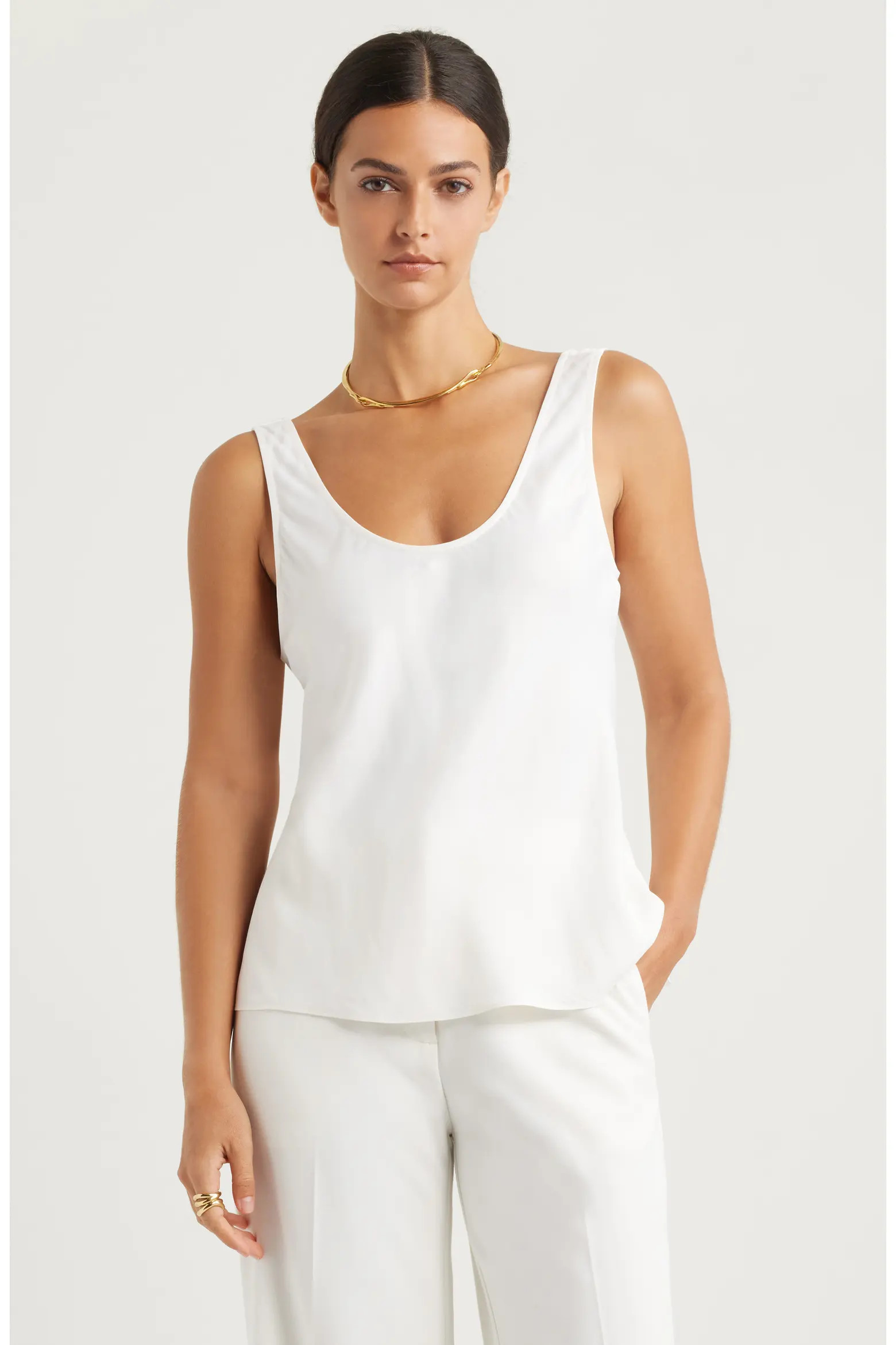 Satin Scoop Neck Tank (Women) | Nordstrom | Nordstrom