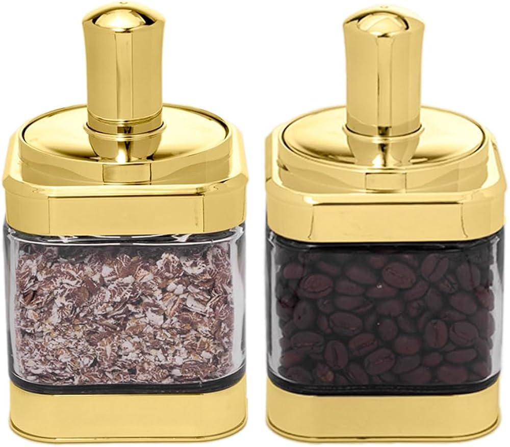 Glass Condiment Spice Jars, 2PC Container with Lids and Spoons, Sugar Bowls Seasoning Box Set, Be... | Amazon (US)