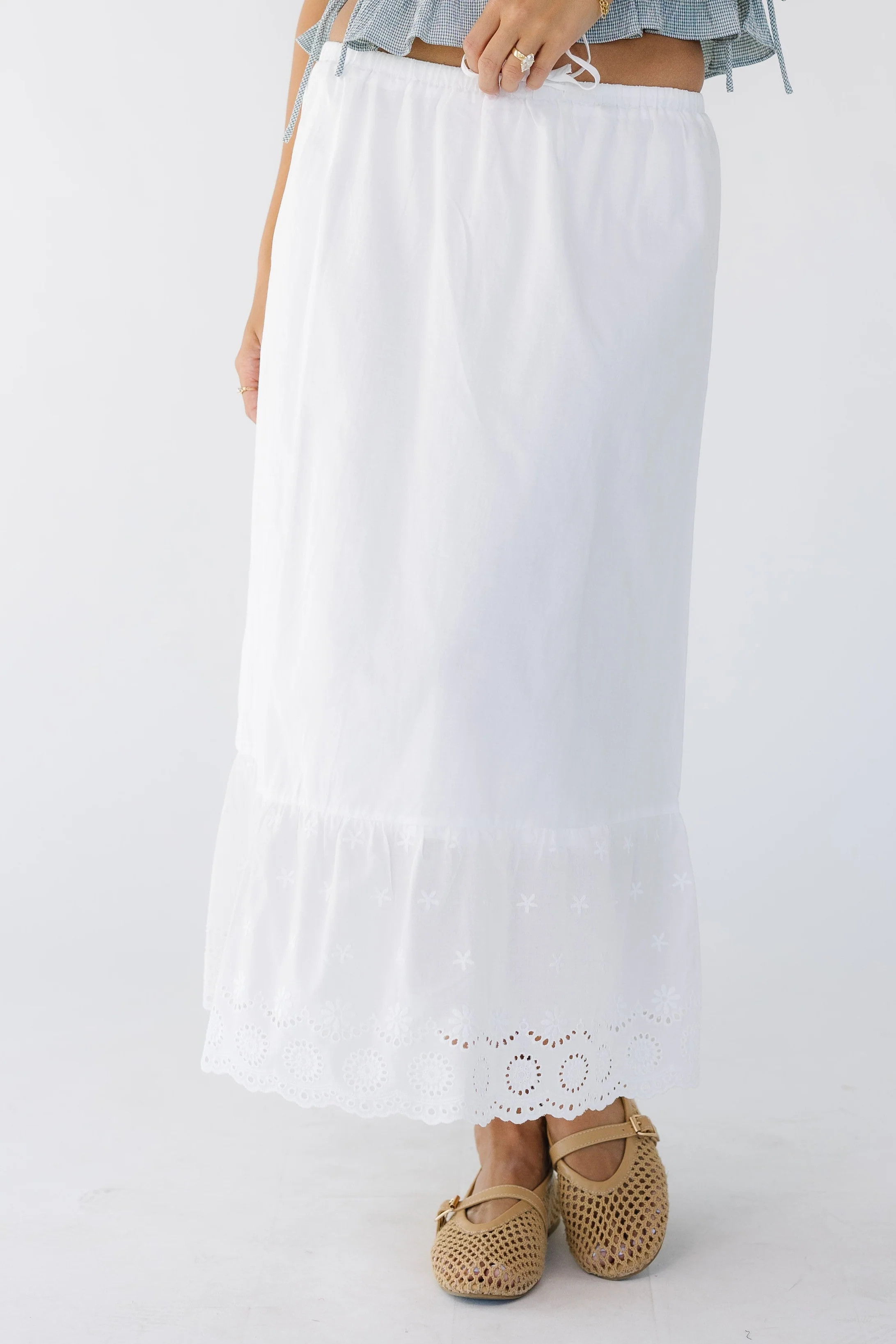 Brass & Roe Modest Melanie Eyelet Skirt | Called To Surf