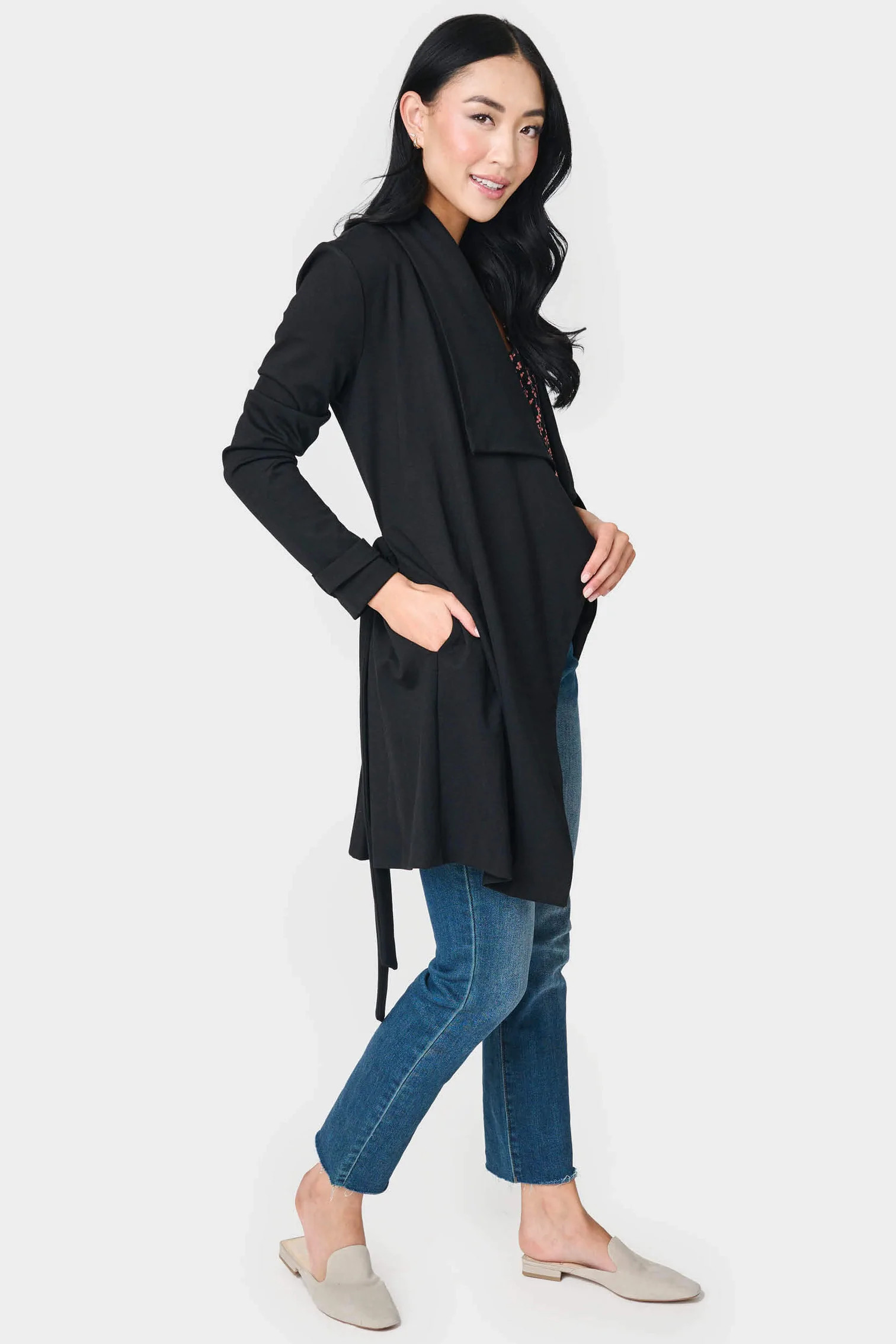 Belted Ponte Topper Jacket | Gibson