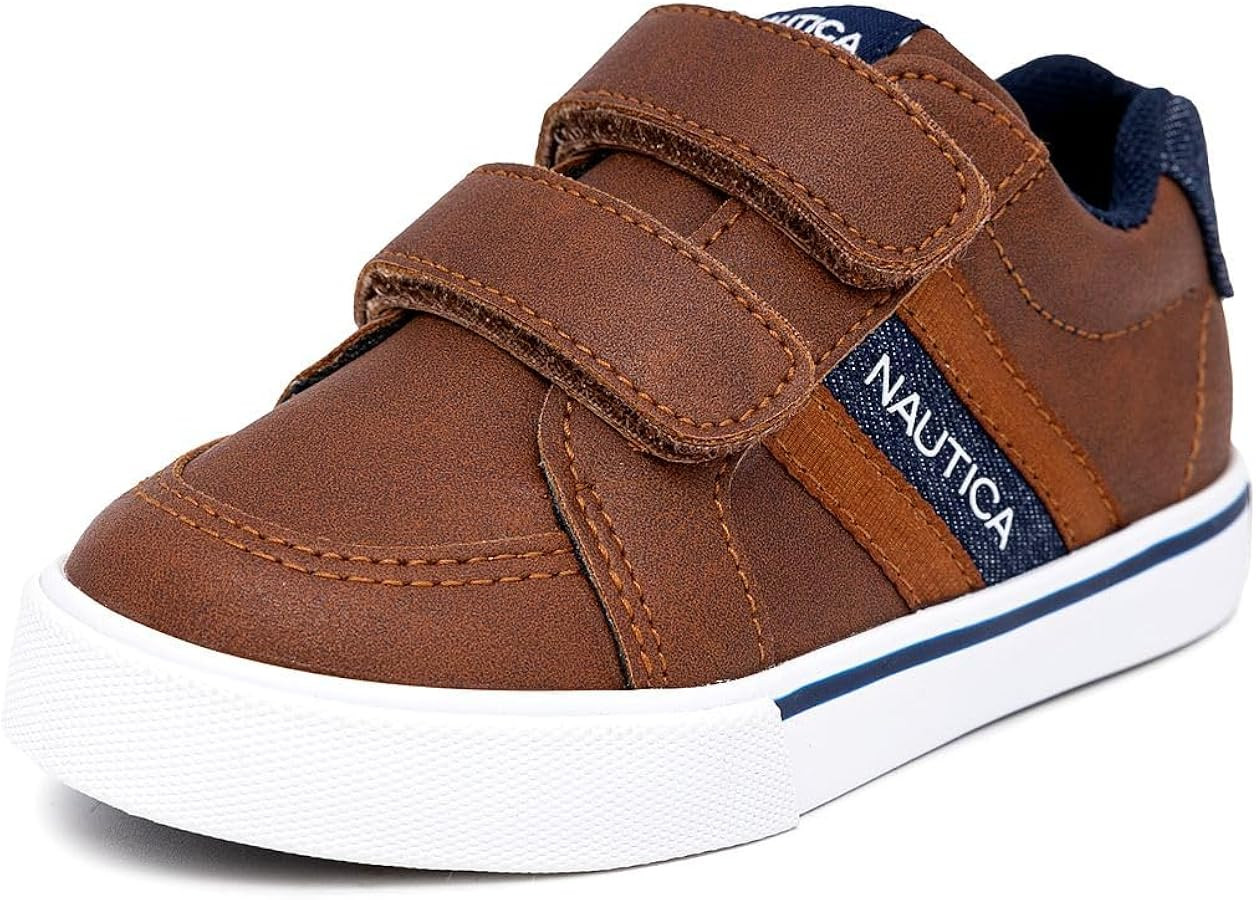 Nautica Kids' Double Strap Sneakers | Casual Athletic Shoes for Boys and Girls | Durable and Comf... | Amazon (US)