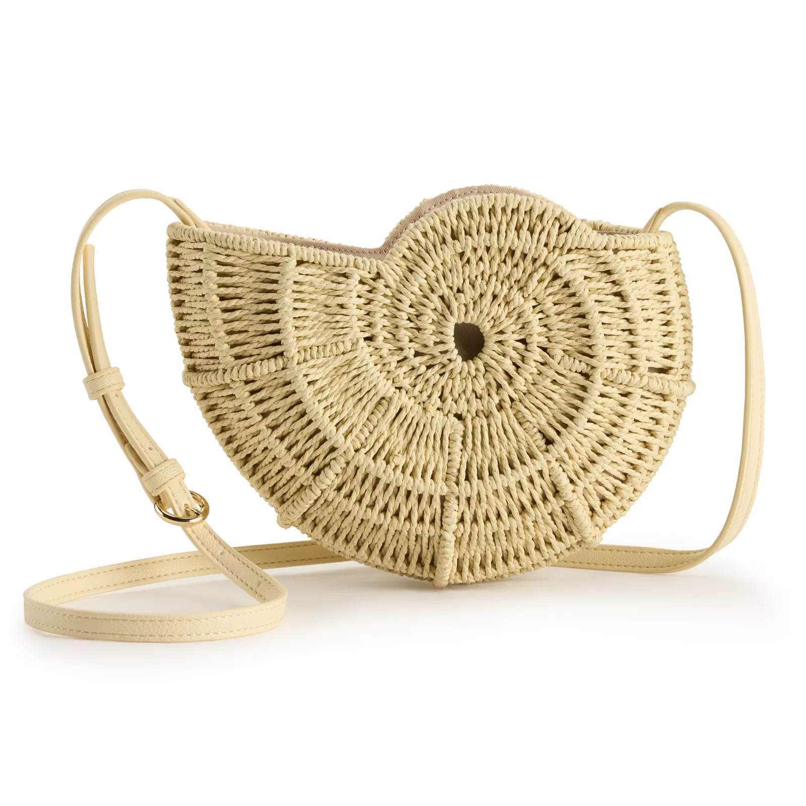 LC Lauren Conrad Straw Shell Crossbody Purse, Light Natural Brown | Kohl's