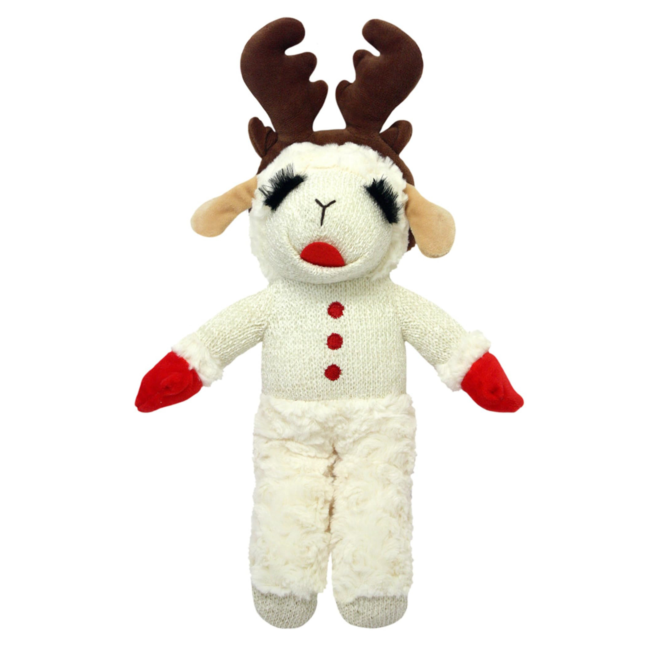 Multipet Holiday Lamb Chop with Reindeer Antlers Plush Dog Toy (13" Standing Lamb) | Amazon (US)